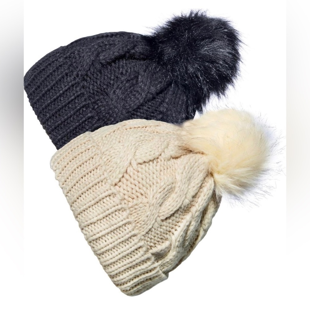 YSense Wear 2 Pack Kids Winter Warm Fleece Lined Beanie Hat Knit Cap (1-6 Years)
